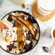 Couscous Frühstücks Bowl mit Banana und Schokolade